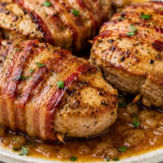 Bacon-Wrapped Pork Chops: Crispy & Juicy! - bacon pork chops - Bacon pork chops: master this incredibly flavorful and juicy recipe in under 35 minutes. Perfect