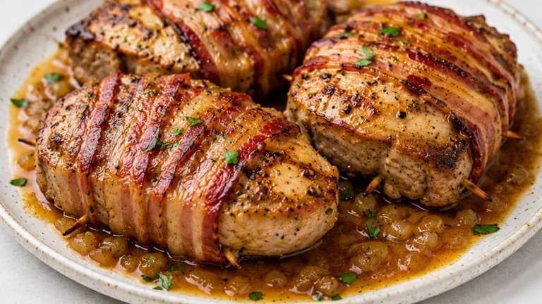 Bacon-Wrapped Pork Chops: Crispy & Juicy!