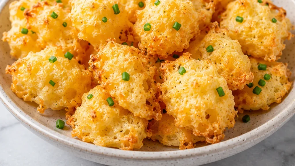 Crispy Keto Cheese Puffs: Addictive & Easy Snack! - cheese snacks - Cheese snacks: Make these easy, delicious keto puffed cheese bites in under an hour. Crispy,