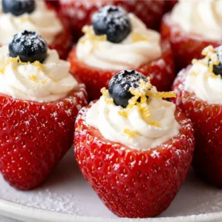 Cheesecake Stuffed Strawberries: Easy & Delicious! - cheesecake strawberries - Cheesecake strawberries: make this refreshing, creamy dessert in just 20 minutes.