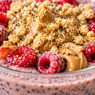 PB&J Chia Pudding: Healthy Breakfast! Chia pudding: make this amazing peanut butter and jelly chia seed pudding in minutes. Perfect for a healthy, quick, and sa