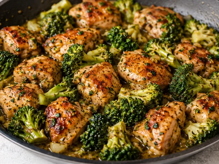Garlic Butter Chicken Broccoli Skillet