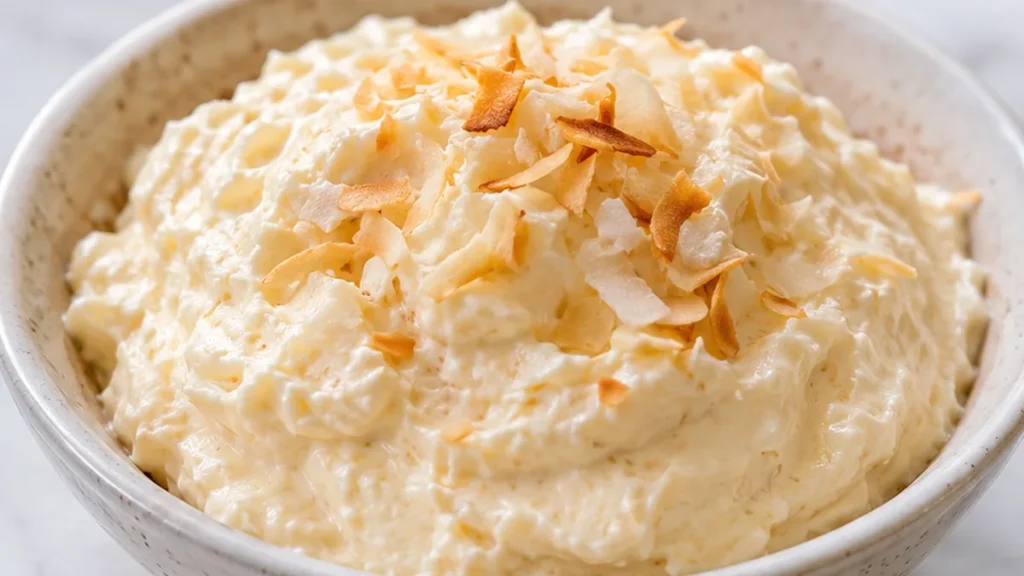 Creamy Coconut Cloud Dip Recipe - coconut cream dip - Coconut cream dip: whip up this irresistibly sweet and creamy low-carb dessert. Perfect for parties and ef