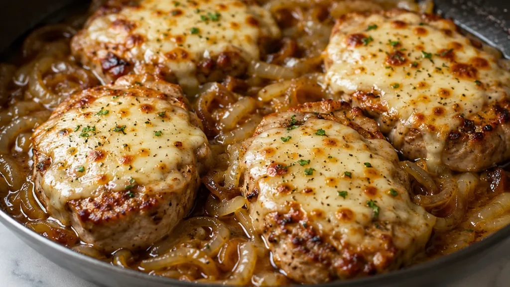 French Onion Pork Chops: Comfort Meal! French onion pork chops: master this incredible recipe for tender pork smothered in sweet caramelized onions and melted G