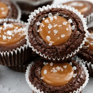 " Keto Brownie Bites with Caramel" - Keto Brownie Bites: master these rich, fudgy treats with a luscious sugar-free caramel. Perfect for a delicious, guilt-free