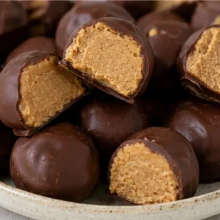 " Keto Buckeye Bites: Healthy Chocolate Peanut Butter Treat" - Keto Buckeye bites: whip up these delicious, low-carb peanut butter and chocolate treats. Perfect
