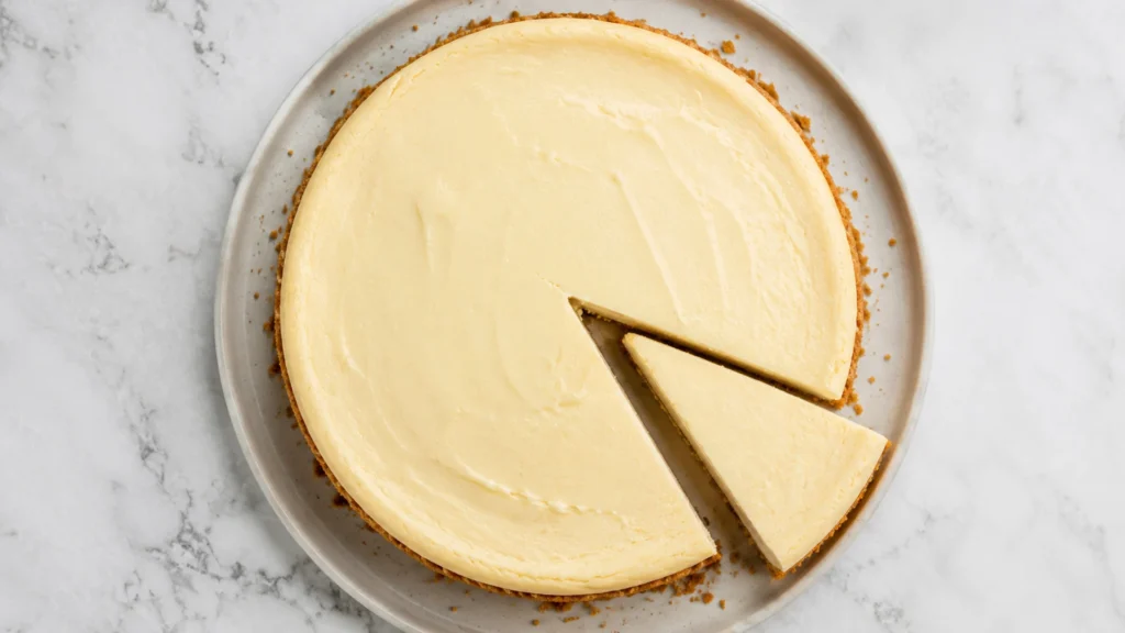 Keto cheesecake, beautifully styled overhead food photograph