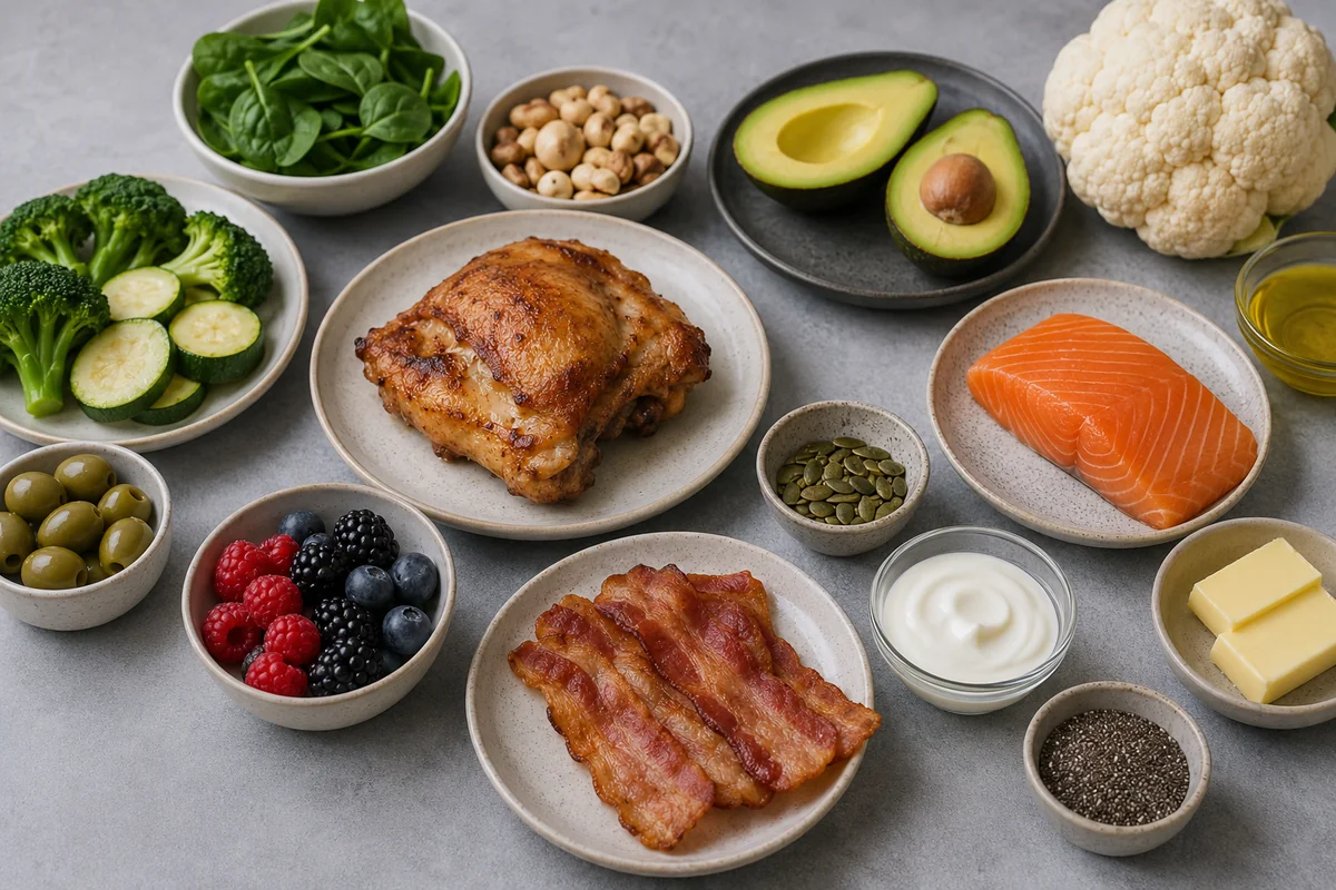 The checklist table: net carbs per realistic serving Keto diet food list — The checklist table: net carbs per realistic serving