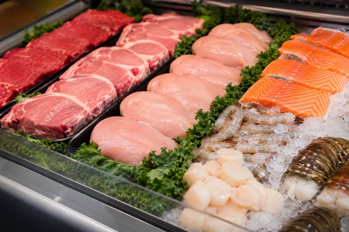 The meat and seafood counter: your free zone Keto diet food list — The meat and seafood counter: your free zone