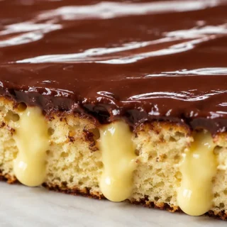 Keto Boston Cream Poke Cake Recipe - keto poke cake - Keto poke cake: enjoy this decadent Boston Cream version, a low-carb, sugar-free dessert that's perfect fo