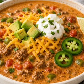 ️ Keto Taco Soup: Weeknight Wonder! Keto taco soup: savor this creamy, low-carb recipe packed with savory ground beef and vibrant vegetables. Perfect for a quic