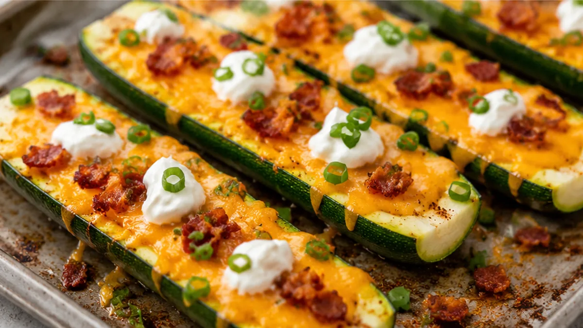 Loaded Zucchini Skins: Cheesy & Savory Snack! Loaded zucchini skins: whip up these cheesy, bacon-topped zucchini boats in under 30 minutes. Perfect for a satisf