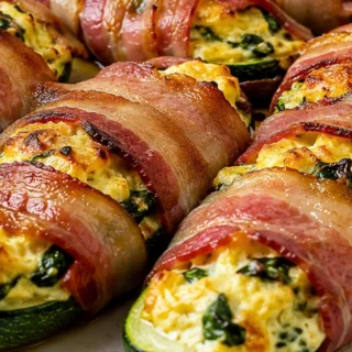 " Zucchini Boats: Bacon-Wrapped Brunch Bliss!" - Zucchini boats: bake this incredible bacon-wrapped recipe for a delicious, low-carb meal. Perfect for breakfast