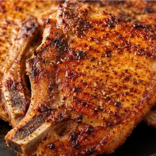Crispy Air Fryer Pork Chops in Minutes! Air fryer pork chops: cook perfectly juicy, crispy bone-in pork chops in under 15 minutes. Quick, flavorful, and ideal f