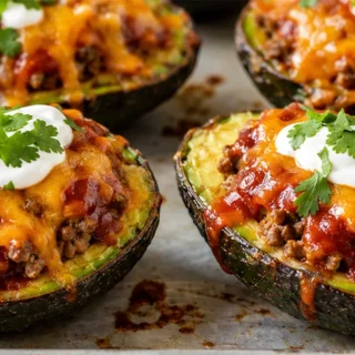 Baked Stuffed Avocados: Taco Night Obsession! Baked Stuffed Avocado: make this quick and satisfying taco-inspired meal in under 20 minutes. Loaded with flavor,
