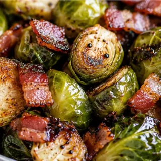"Crispy Brussels Sprouts & Bacon!" - Brussels sprouts: roast this easy side dish with crispy bacon and a tangy balsamic finish. Perfect for any weeknight or hol