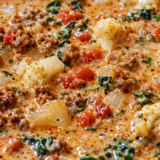 Creamy Italian Sausage & Cauliflower Soup