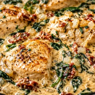 One-Pan Creamy Chicken & Spinach - chicken spinach - Chicken Spinach: Savor this rich, creamy one-pan dinner featuring tender chicken and bright spinach. Cook i