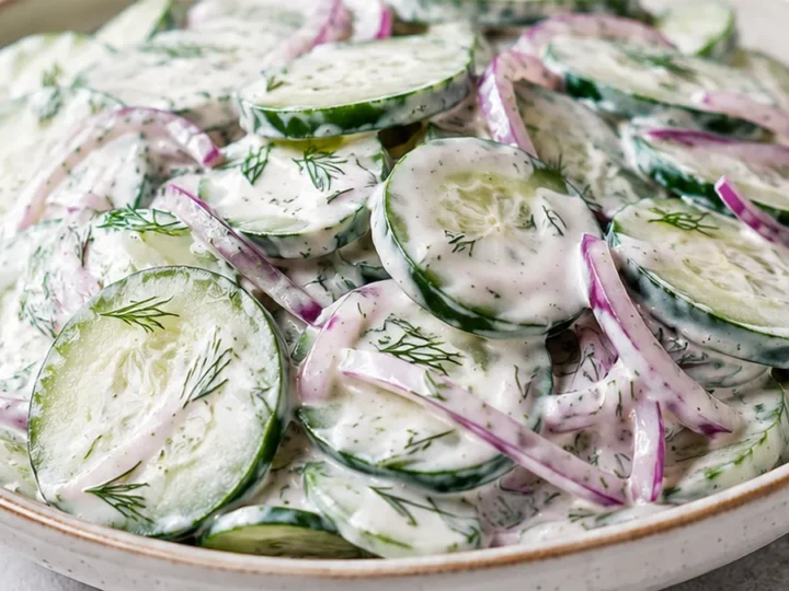 Crispy, Creamy Cucumber Salad!