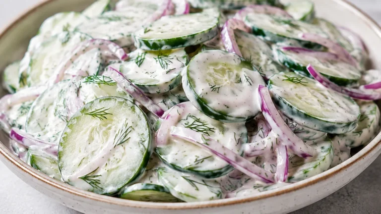 Crispy, Creamy Cucumber Salad!