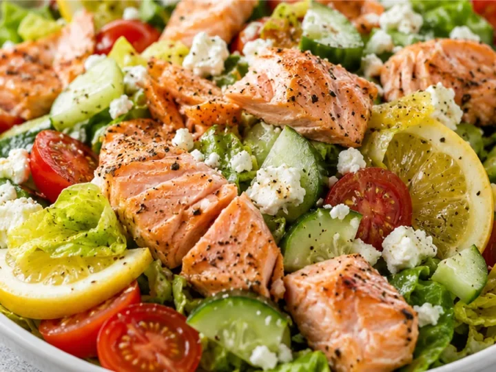 Zesty Greek Salmon Salad: Fresh, Flavorful, and FAST!