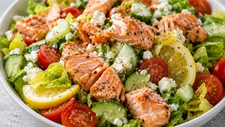 Zesty Greek Salmon Salad: Fresh, Flavorful, and FAST!