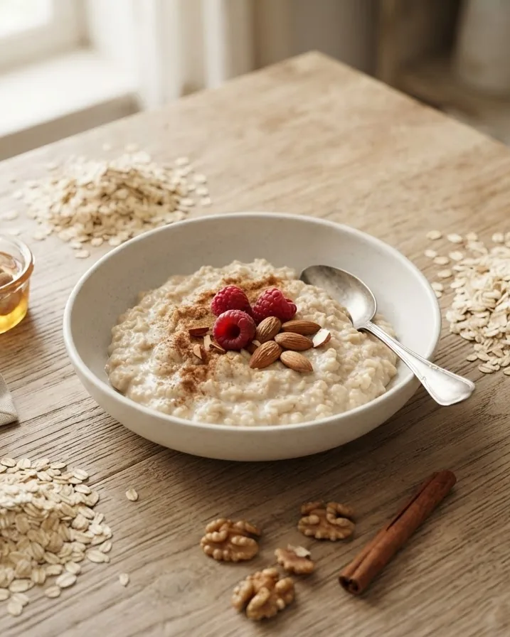 Detail view of the Carb Math Behind a Bowl of Oats