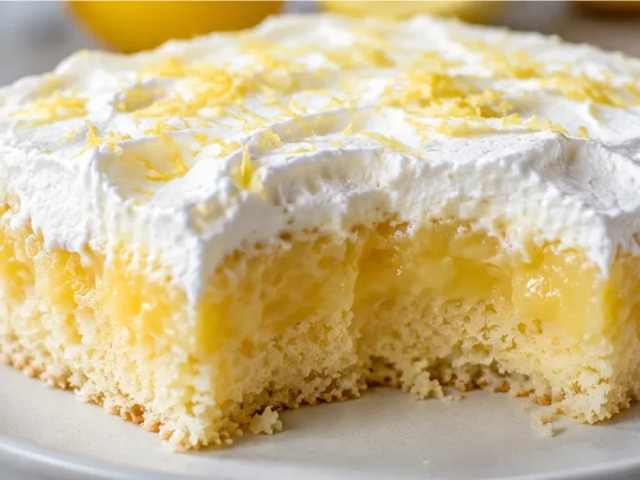 Zesty Keto Lemon Poke Cake