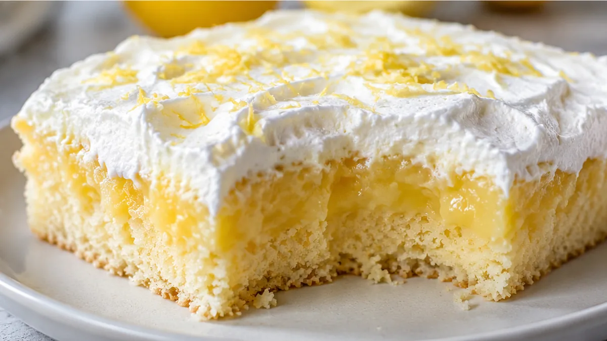 Zesty Keto Lemon Poke Cake - keto lemon cake - Keto Lemon Cake: whip up this vibrant and guilt-free poke cake, infused with a tangy sugar-free lemon curd. Perfe