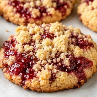 " Keto Raspberry Crumble Cookies" - keto raspberry cookies - Keto Raspberry Cookies: whip up these delicious sugar-free crumble cookies. Perfect for a low-carb