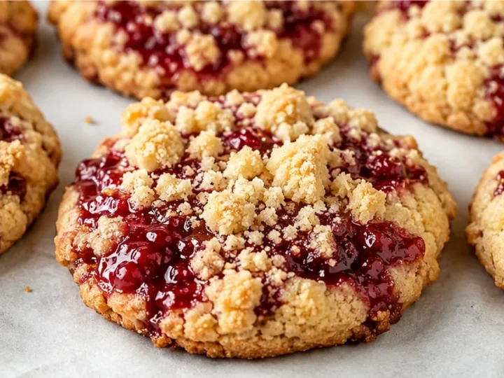 ” Keto Raspberry Crumble Cookies”