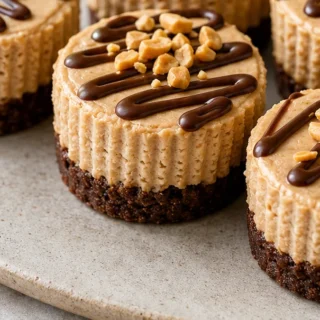 Keto Peanut Butter Cheesecakes - keto snickers - Keto Snickers cheesecakes: whip up these creamy, no-bake mini delights in minutes. Perfect for a guilt-free, lo
