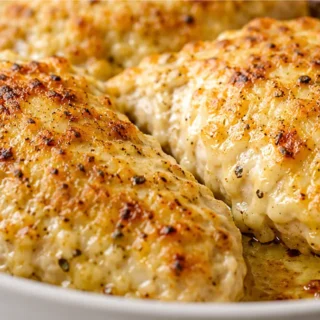 Melt-in-Your-Mouth Chicken Recipe - melt chicken - Melt chicken: bake incredibly juicy boneless, skinless chicken breasts with a creamy Parmesan topping. Master