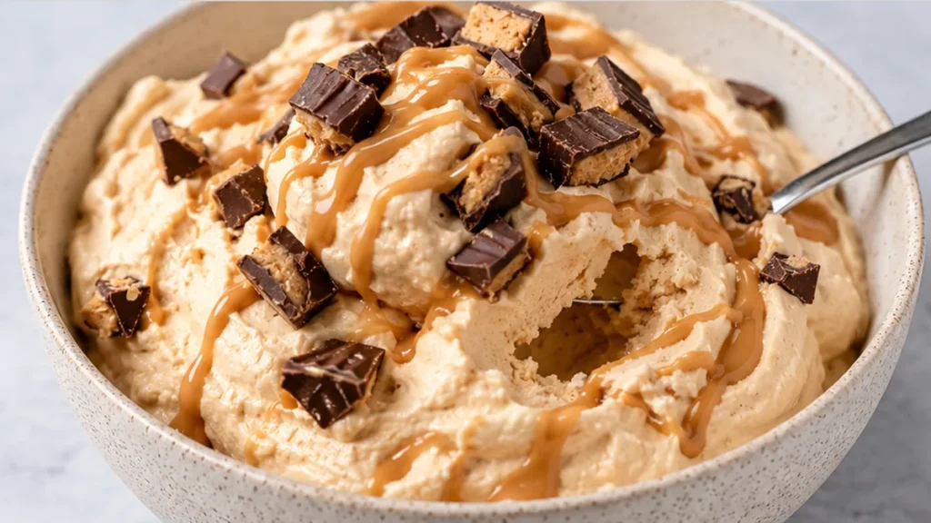 Dreamy Peanut Butter Frozen Yogurt - peanut butter yogurt - Peanut Butter frozen yogurt: whip up this high-protein, creamy dessert in your Ninja Creami. A healt