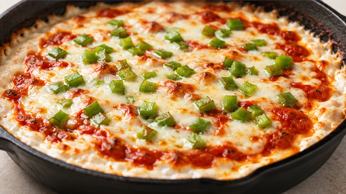 OMG! Hot Pizza Dip: The Ultimate Party Starter! Pizza dip: bake this easy, cheesy dip in a pie plate for your next party. Layered with cream cheese, sauce, and