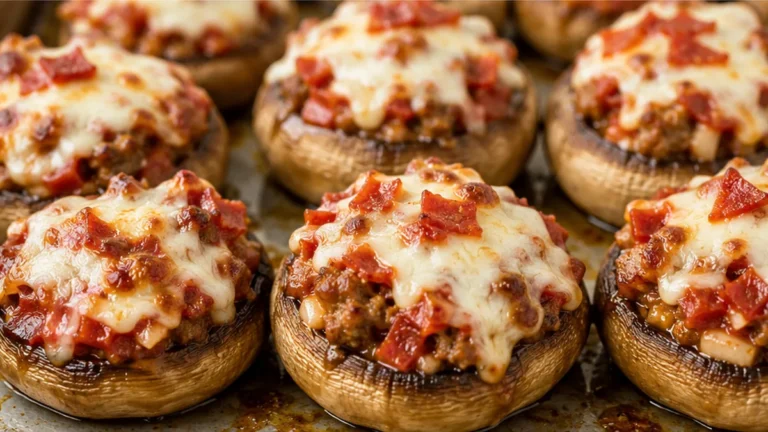 Pizza Stuffed Mushrooms: New Favorite Appetizer!