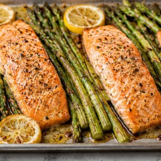 Quick Sheet Pan Salmon & Asparagus