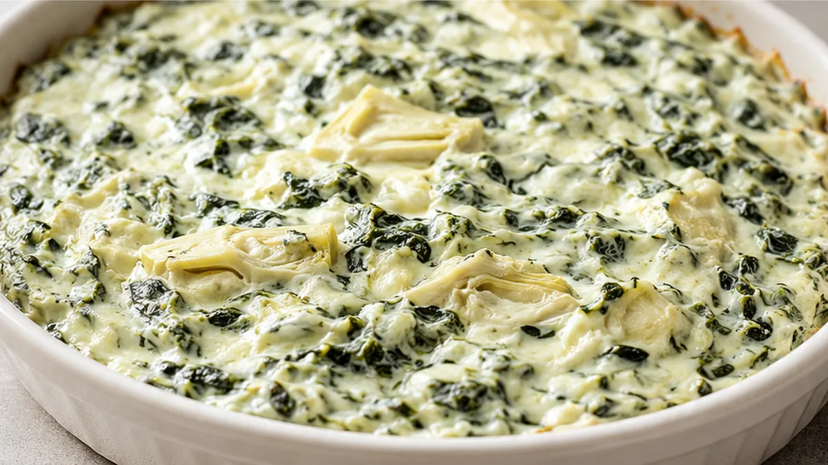 Creamy Spinach Artichoke Dip Recipe - Spinach Artichoke Dip: enjoy this incredibly creamy and cheesy baked appetizer. Perfect for parties, it's easy to make and