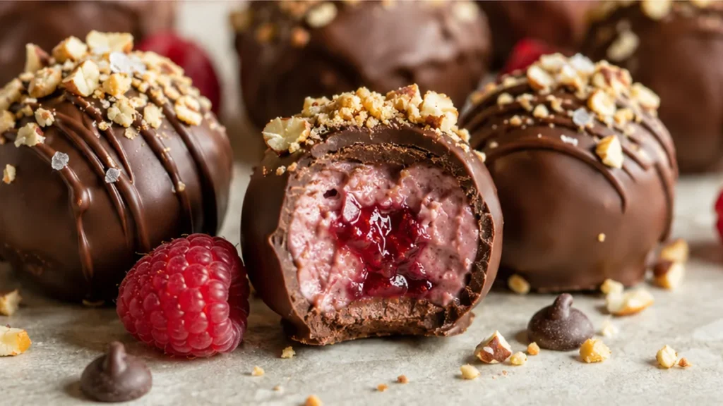 Raspberry Chocolate Truffles: Pure Bliss! Chocolate truffles: make these decadent raspberry cream cheese truffles. A simple, no-bake recipe for a rich, fruity d