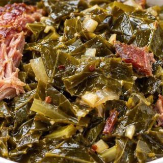 Southern Collard Greens with Smoked Turkey - Make the best Southern Collard Greens with tender greens slow-simmered in smoky turkey broth and tangy vinegar. A r