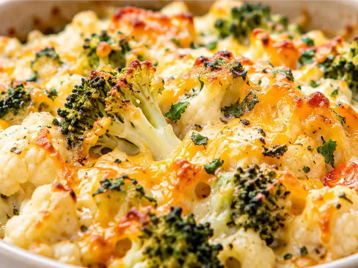 Cheesy Cauliflower Broccoli Casserole