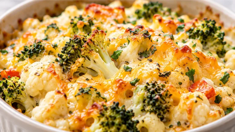 Cheesy Cauliflower Broccoli Casserole