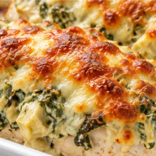 Creamy Spinach Artichoke Chicken Bake
