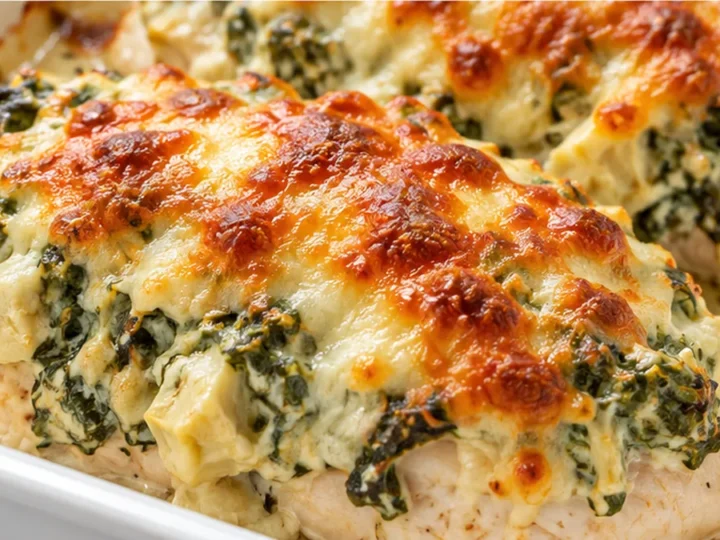 Creamy Spinach Artichoke Chicken Bake