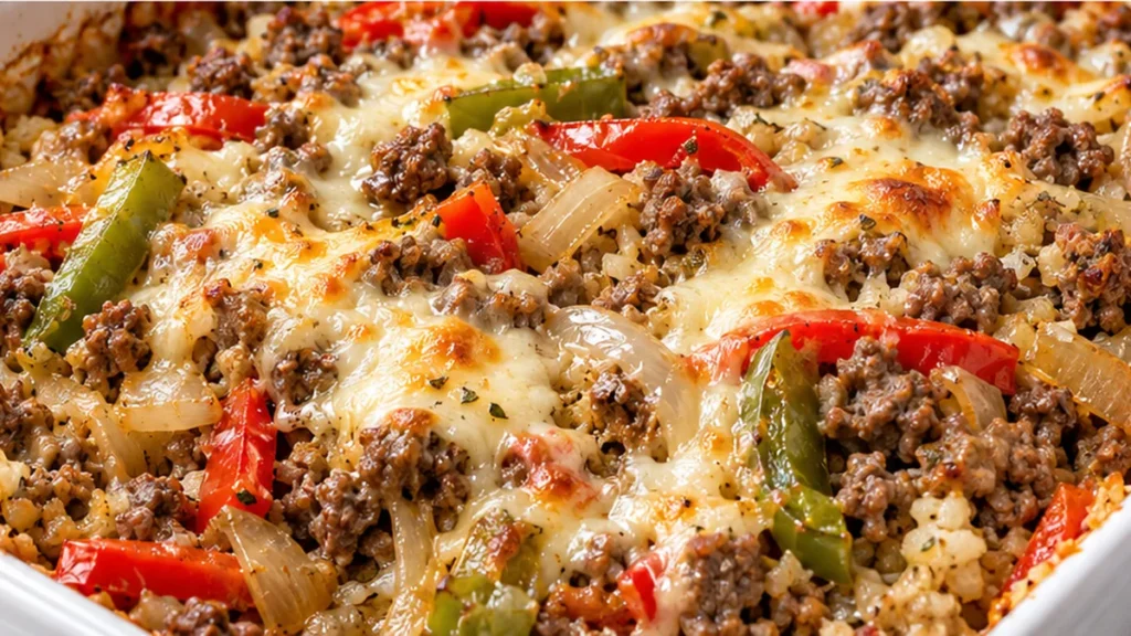 Philly Cheesesteak Casserole